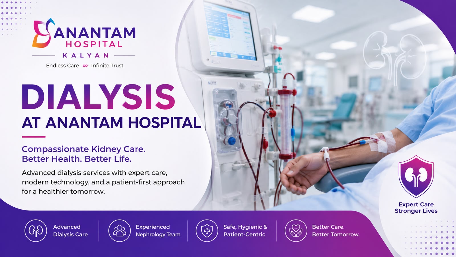 Patient receiving Advanced Dialysis Care at Anantam Hospital