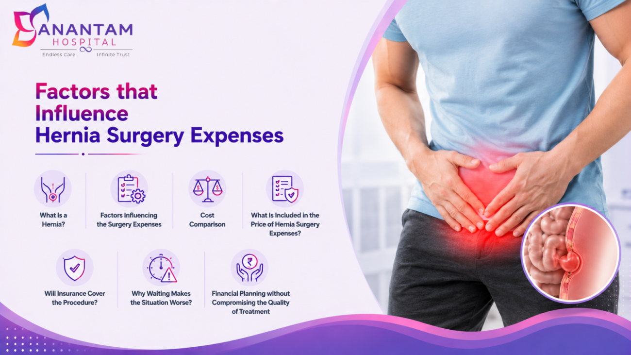 Hernia surgery costs with patient at Anantam Hospital